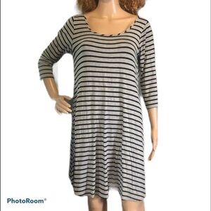 Maurices Stripe Tshirt Dress. Gray & Black